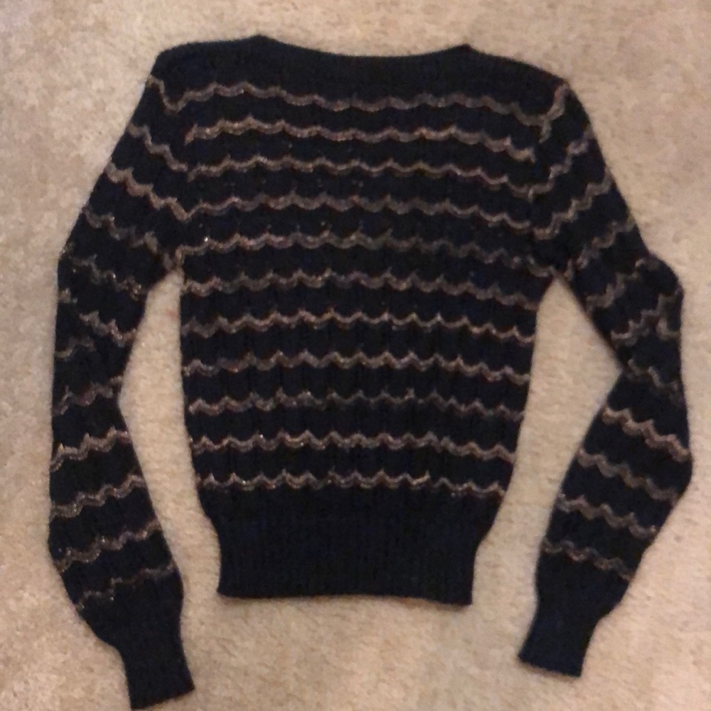 Vintage gold stripe boat neck sweater- free people xs/s